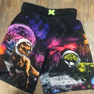 Boys dinosaur galaxy swim trunks size 6-7 wonder nation